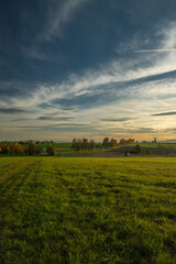 Obraz premium View for autumn landscape in color hot evening near Roprachtice village