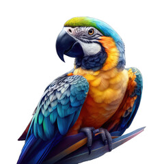 Fototapeta premium Curious Perching Parrot Beauty, GENERATIVE AI