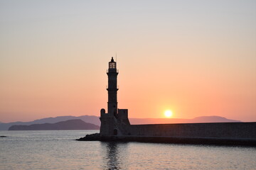 lighthouse at sunset