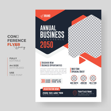 Business conference flyer template or modern a4 corporate flyer, annual report, poster, creative Business Brochure template design