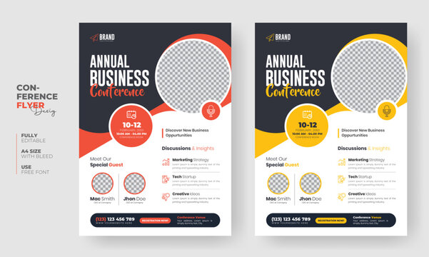 Business conference flyer template or modern a4 corporate flyer, annual report, poster, creative Business Brochure template design