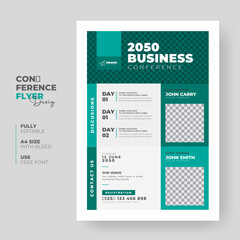 Obraz premium Corporate Business flyer template or Business flyer layout, Conference flyer, Editable Business flyer, A4 Flyer template Design
