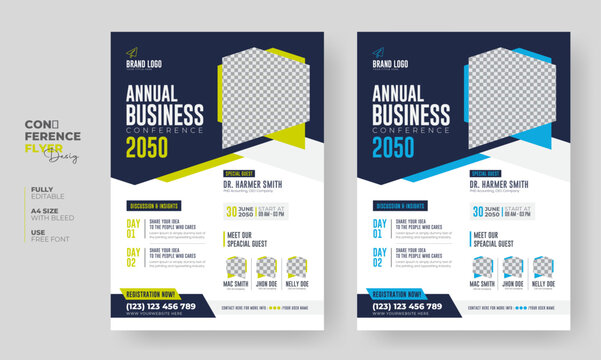 Corporate Business flyer template or Business flyer layout, Conference flyer, Editable Business flyer, A4 Flyer template Design