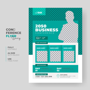 Corporate Business flyer template or Business flyer layout, Conference flyer, Editable Business flyer, A4 Flyer template Design