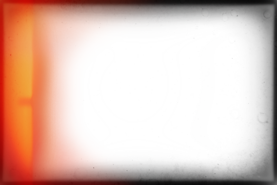 Retro photo  film lens vignette template with dust,  splatters and red glare  on transparent background. Template for design, vintage film effects, and  light leak