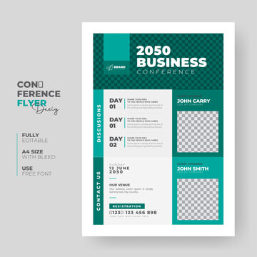 Corporate Business flyer template or Business flyer layout, Conference flyer, Editable Business flyer, A4 Flyer template Design