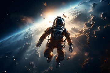 Ein Astronaut im Weltall