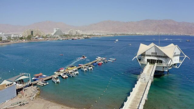 My Mofootage of  An underwater structure, in eilat bay. A restaurant that will be converted into a hotelvie 16