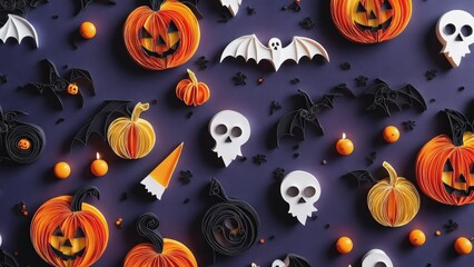 a group of halloween decorations on a table