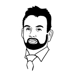 Portrait of a man in a tie sketch style 