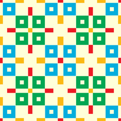 Checks wallpaper. Seamless geometric pattern. Squares background. Polygons ornament. Geometrical motif. Digital paper. Textile print. Web design. Vector art