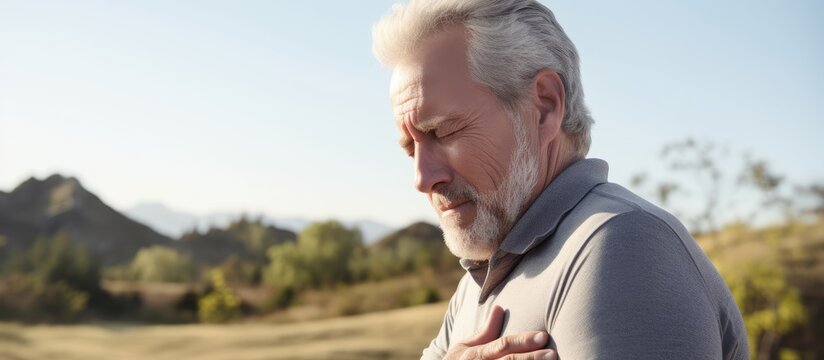 Elderly man experiences shoulder discomfort
