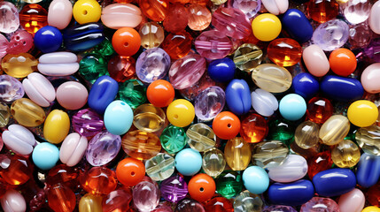 beads background; various sizes, shapes, colors
