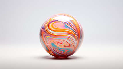 Fototapeta premium A beautiful glass sphere with pastel colors and wavy shapes inside