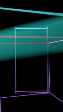 3D Looped Video. Overlay of edges of rotating cubes.