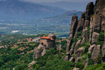 View of the Meteora monasteries. Kalambaka. Greece. UNESCO World Heritage List. - 667267178