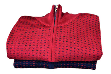 merino wool half-zip sweaters on a white background