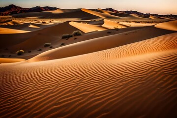 Fototapeta na wymiar sand dunes at sunset illustration