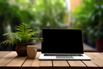 Fototapeta premium Laptop computer on workspace