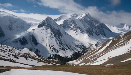 Fototapeta premium Winter Wonders Exploring the Snowy Mountains
