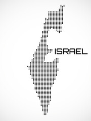 Dotted map of Israel on white background. Vector illustration
