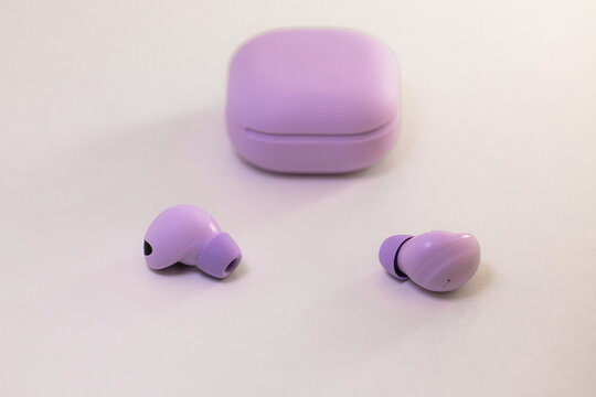 Wireless Earpone Buds On White Background