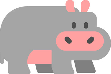 cute hippo vector art, cute animal vector art, cute vector emoji
