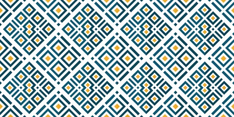Poster de jardin Portugal carreaux de céramique Mediterranean style ceramic tile pattern Ethnic folk ornament Colorful seamless geometric pattern