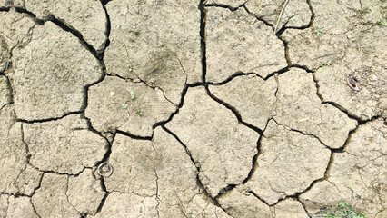  Sun shines down on parched, cracked land due to extreme drought