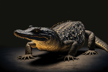 Fototapeta premium Black gold Crocodile