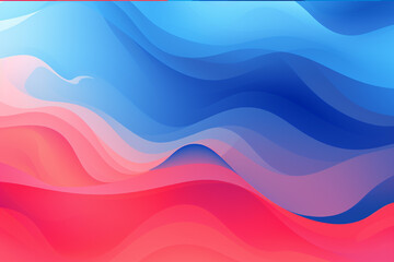 Abstract background with multicolored lines and waves in blue and red colors