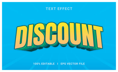 Discount text effect editable modern lettering font style