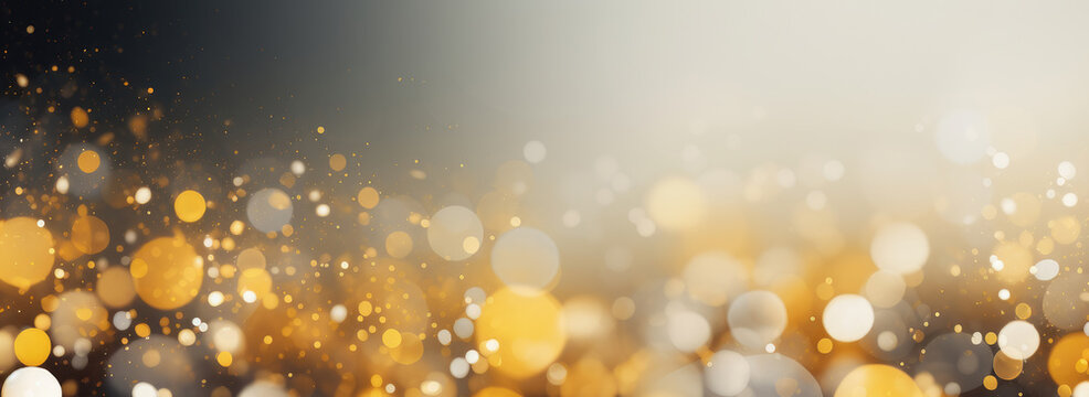 Abstract blur bokeh background. Black gold yellow colors bokeh background