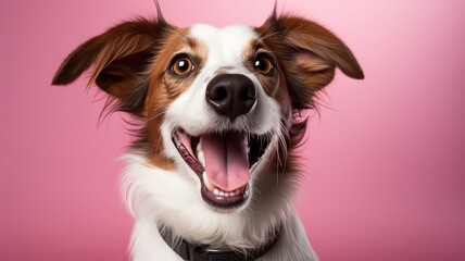 Close-up Portrait of Domestic Canine on Colored Background
