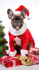 Cute Dog Celebrates Christmas
