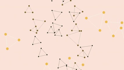 The image illustrates a network of triangles and dots where triangles denote nodes and dots denote connections. Dots are adorned with varying shades - Powered by Adobe