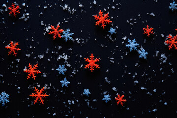Christmas stars on blue background.