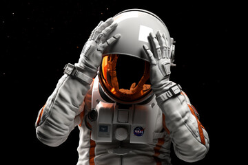 Naklejka na ściany i meble Astronaut in space on the moon