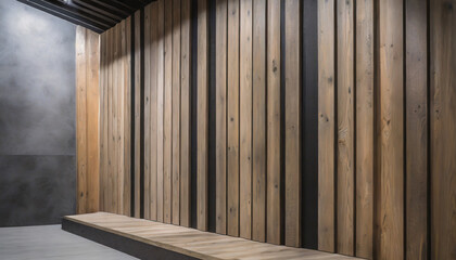 modern stylish solid wooden battens wall