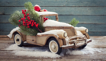vintage christmas car