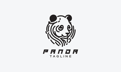 Panda vector logo icon illustration minimalistic design
