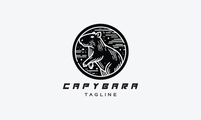 Capybara vector logo icon illustration minimalistic design