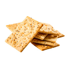 Fototapeta premium A transparent image of rectangular whole grain crackers. Great for dietary and nutritional designs.