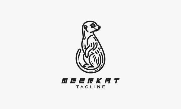Meerkat vector logo icon illustration minimalistic and line art style