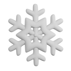 White Snowflake 3D render icon 