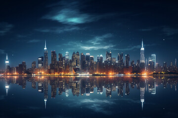 Fototapeta premium Night scene of the modern city 