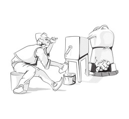 Albania old artisan distiller for alcohol, Raki, Balkan