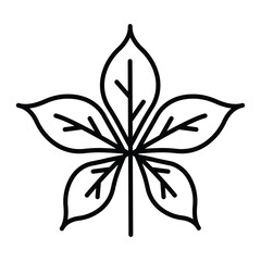 Isolated outline of an autumn leaf icon Vector