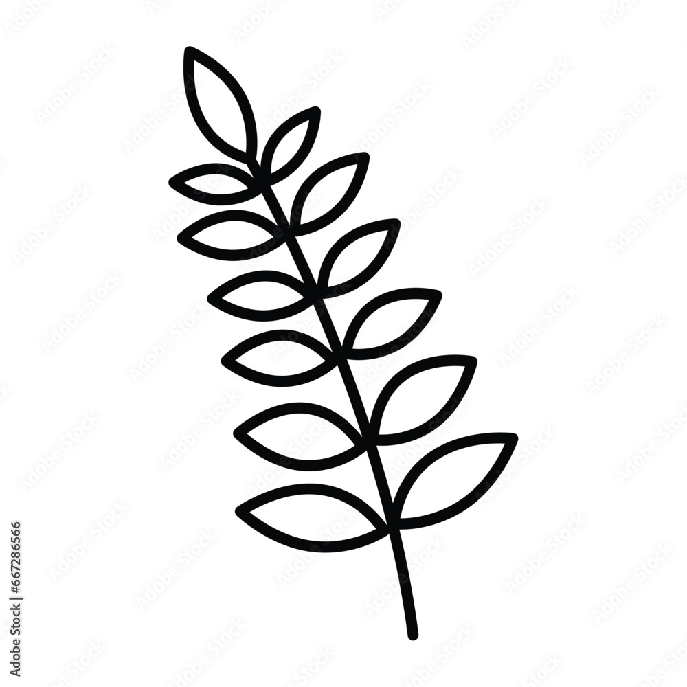 Poster Isolated outline of an autumn leaf icon Vector