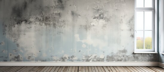 Wall damaged by water and covered in mold - obrazy, fototapety, plakaty